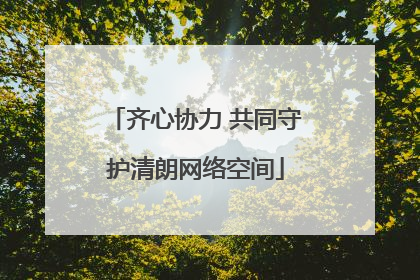 齐心协力 共同守护清朗网络空间